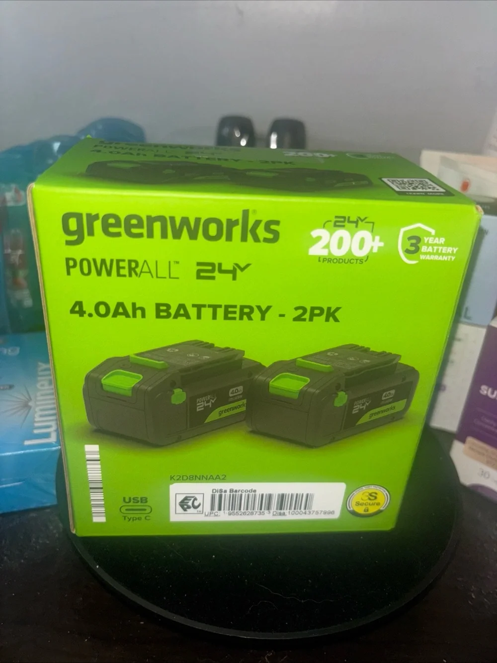 Greenworks PowerAll 24V 4.0Ah Battery Pack (2-Pack) - Green